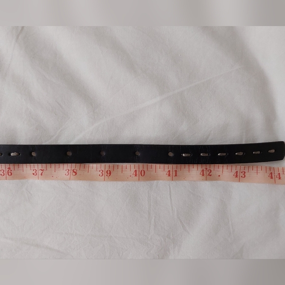 New black/brown stitched skinny leather belt size XL. - Picture 10 of 10